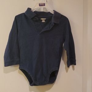 Navy Blue Long Sleeve Polo Onsie